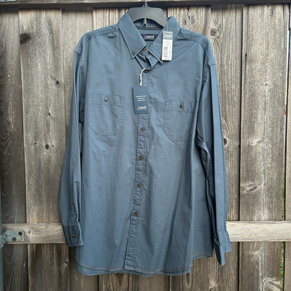 Casual Men's Blue Shirt